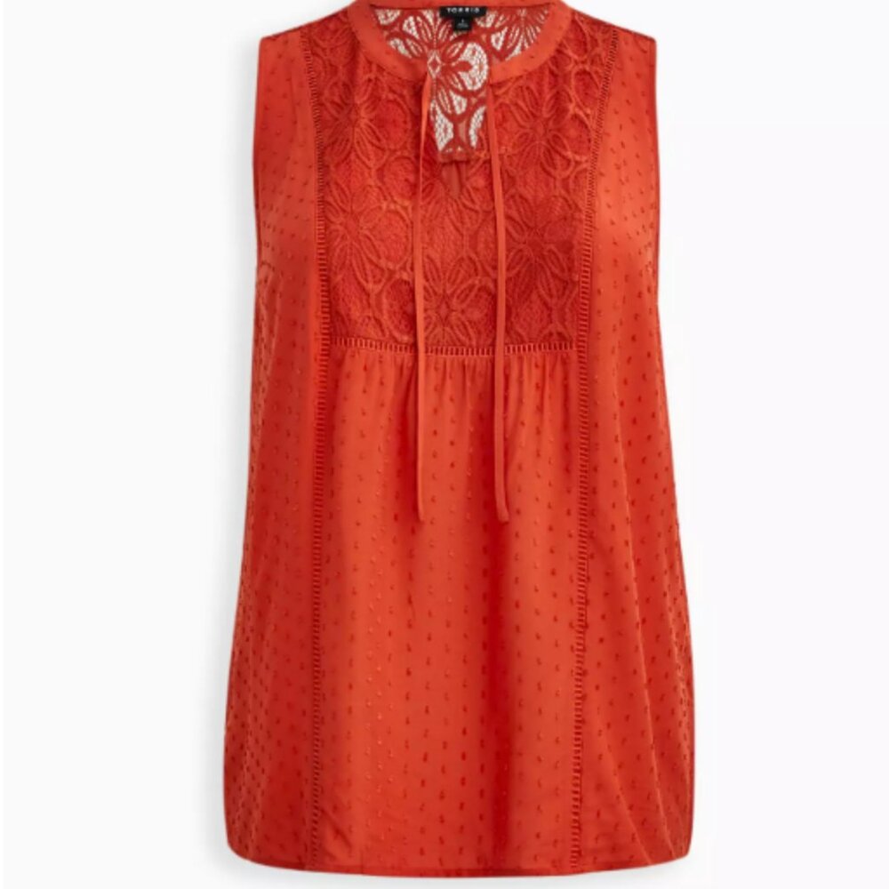 Torrid Swiss Dot Crochet Top - Orange